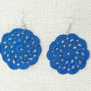 Handmade crochet mandala earrings